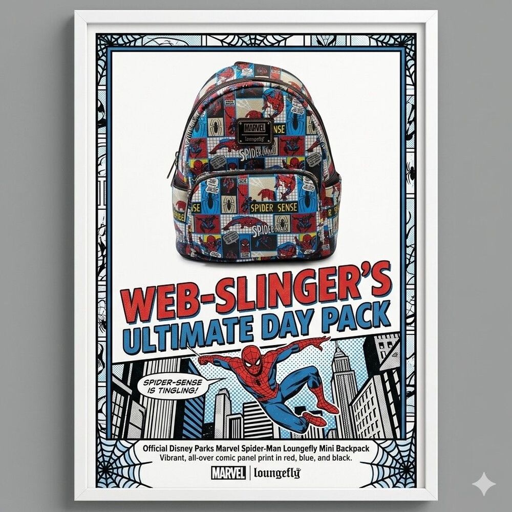 Disney Parks Marvel Spider-Man Loungefly Mini Backpack Spider Sense New With Tag